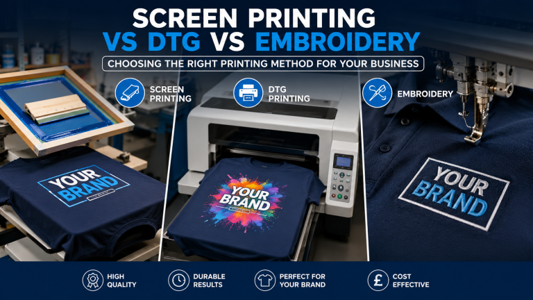 Screen Printing vs DTG vs Embroidery for Company T-Shirts: Which Printing Method Should Your Business Choose?