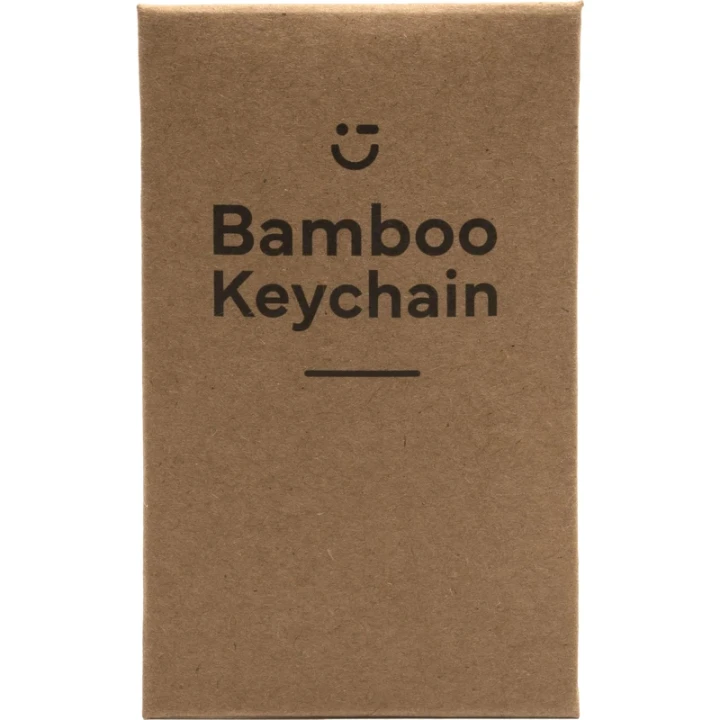 House shape bamboo and metal keyring