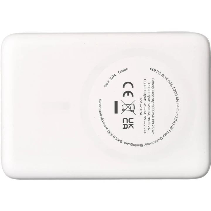 Recycled magnetic power bank 5,000mAh