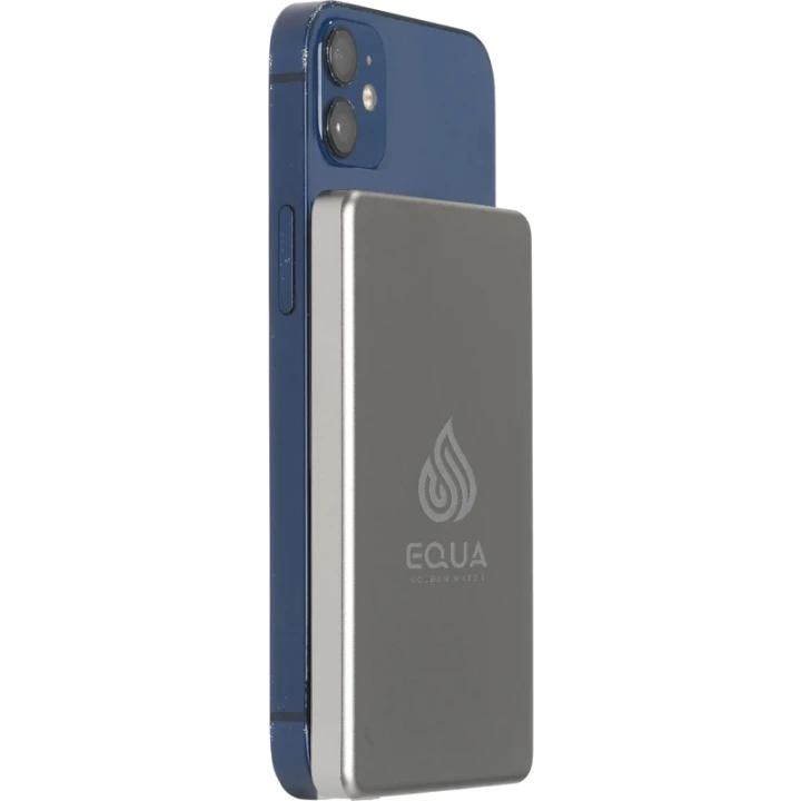 Wireless recycled aluminium power bank 5,000mAh