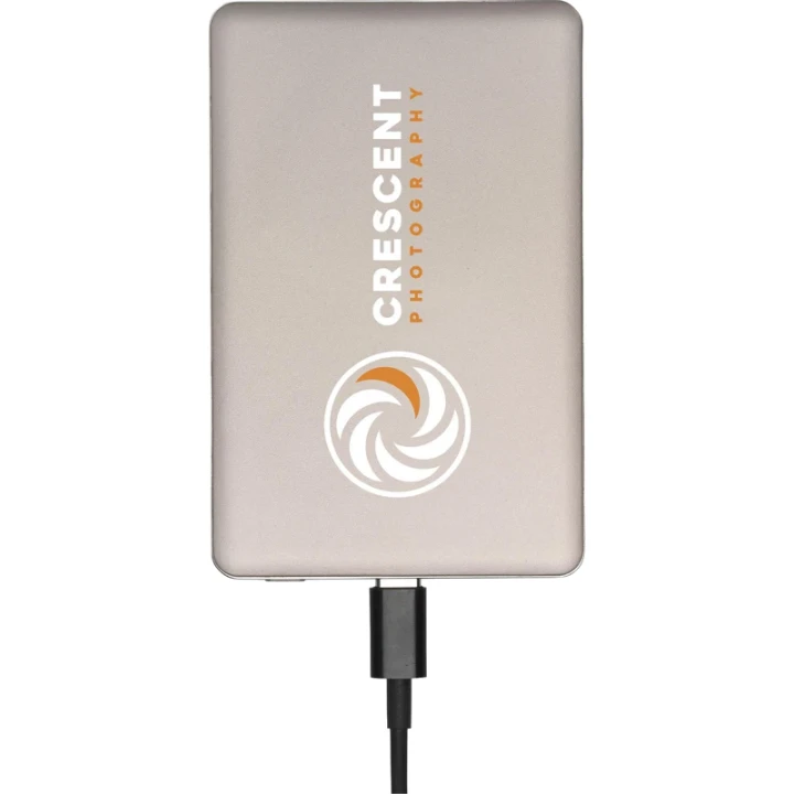Wireless recycled aluminium power bank 5,000mAh