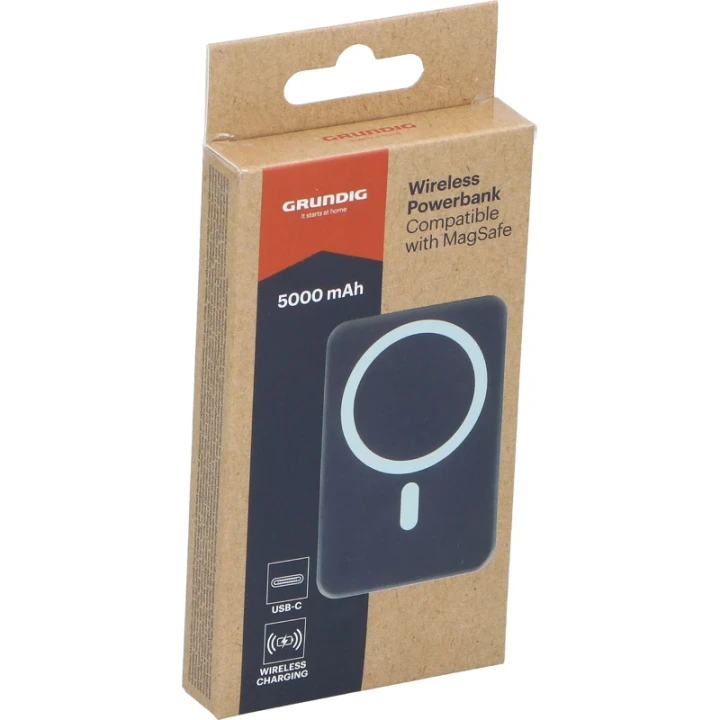 Grundig wireless magnetic power bank 5,000mah
