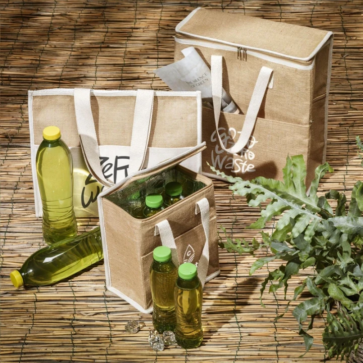 Jute and cotton cooler bag