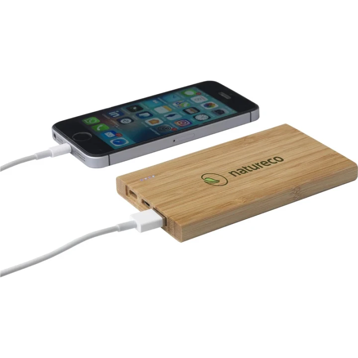 Bamboo power bank 4,000 mAh