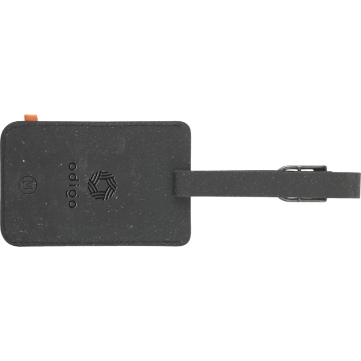 Made recycled leather luggage tag