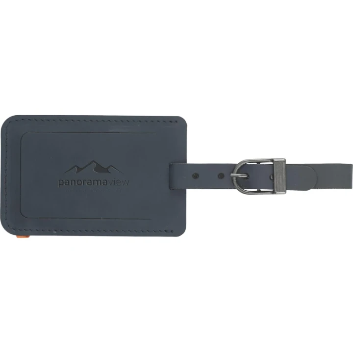 Made recycled leather luggage tag