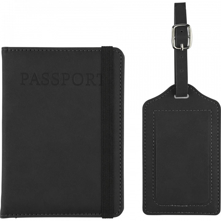 Zani Recycled PU Passport Holder and Luggage Tag