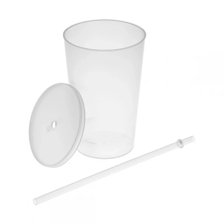 Drinking Cup Vital 500ml With Lid and Straw