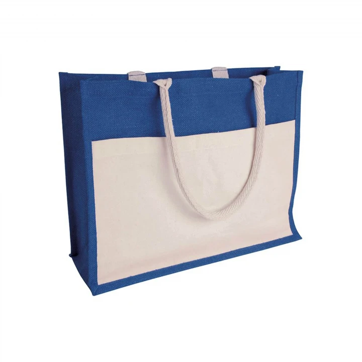 Sustainable Living Large Jute Bag Coloured with Outer Pocket