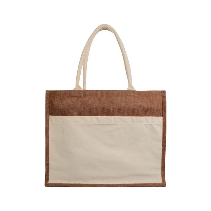 Sustainable Living Large Jute Bag Coloured with Outer Pocket