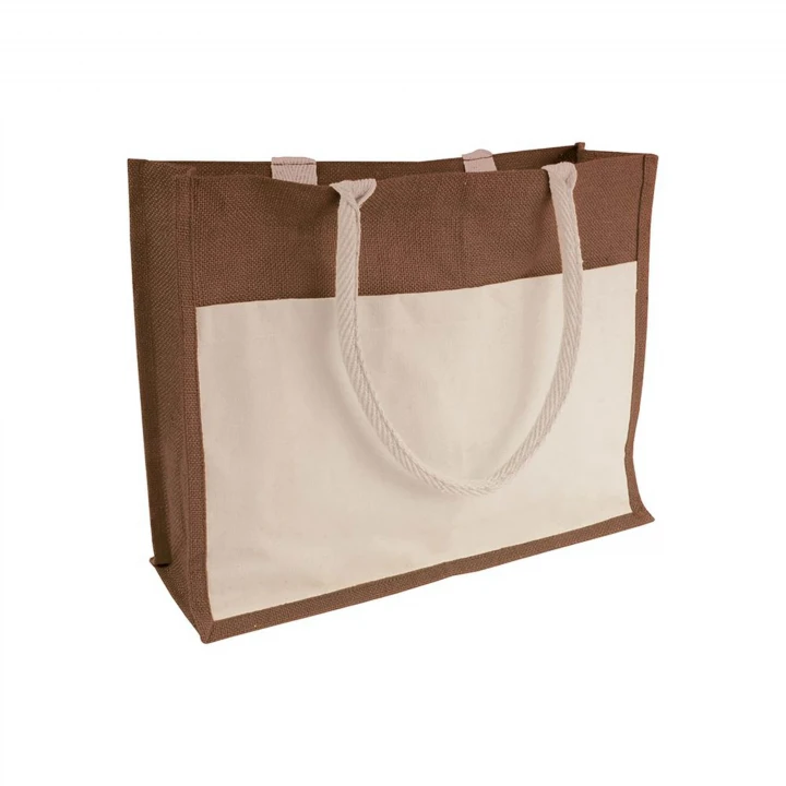 Sustainable Living Large Jute Bag Coloured with Outer Pocket