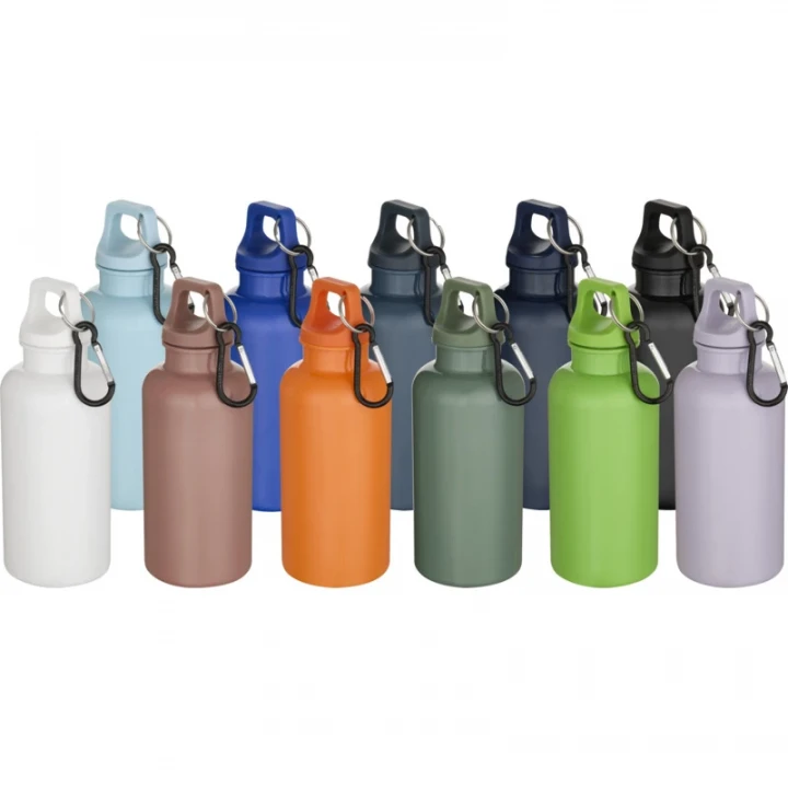 Oregon 400ml Solid Colour RCS Recycled Plastic Water Bottle With Carabiner