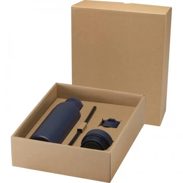 Illuminate 650ml RCS Recycled Double Wall Stainless Steel Water Bottle With 3-Piece Lid Set