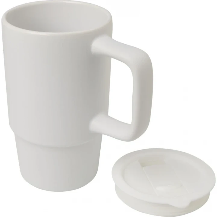 Carter 450ml Ceramic Mug With Plastic Lid