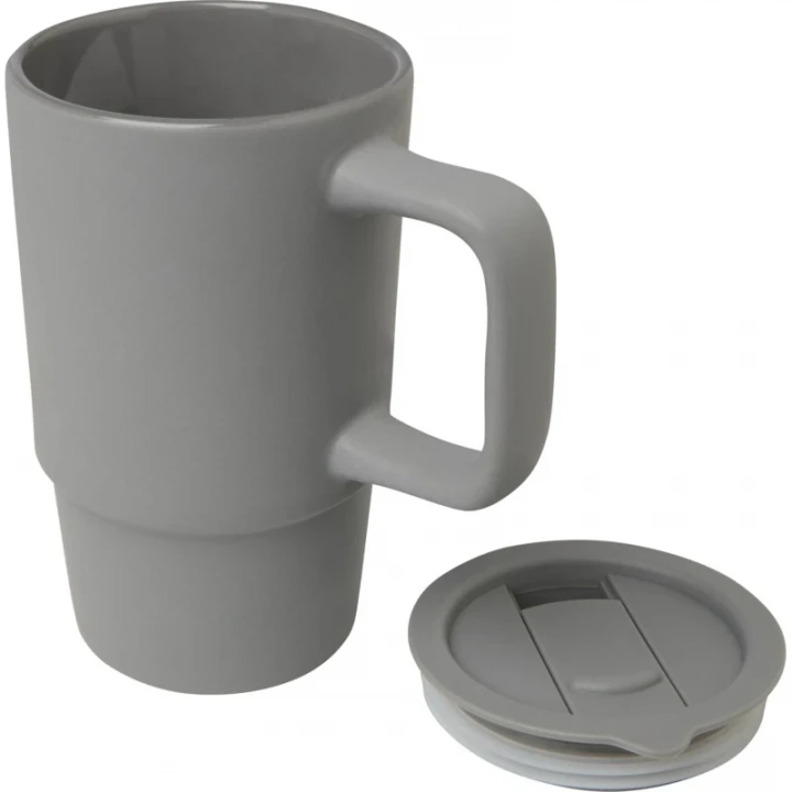 Carter 450ml Ceramic Mug With Plastic Lid