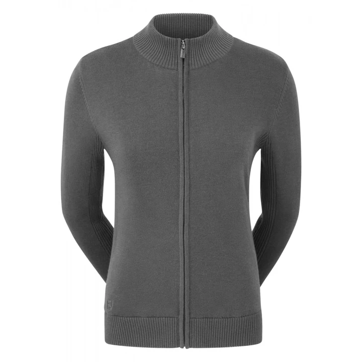 Fj (Footjoy) Women'S Full Zip Lined Wool Blend Golf Pullover