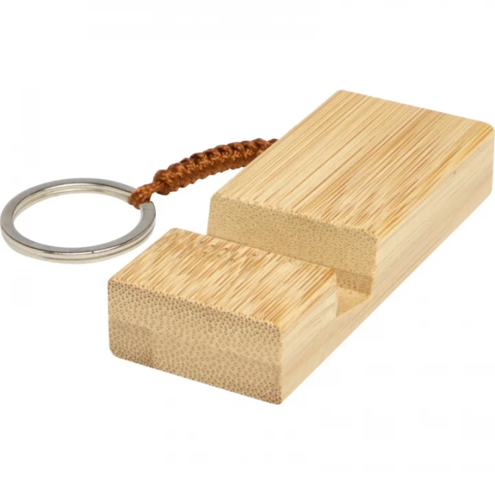 Bosona Bamboo Phone Holder With Keychain