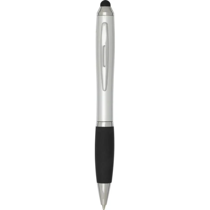 Nash RCS recycled plastic stylus ballpoint pen with coloured barrel and black grip (blue ink)