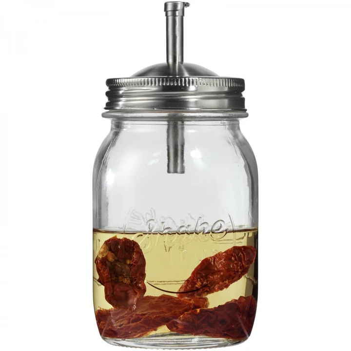 Drizzler mason jar with flip top