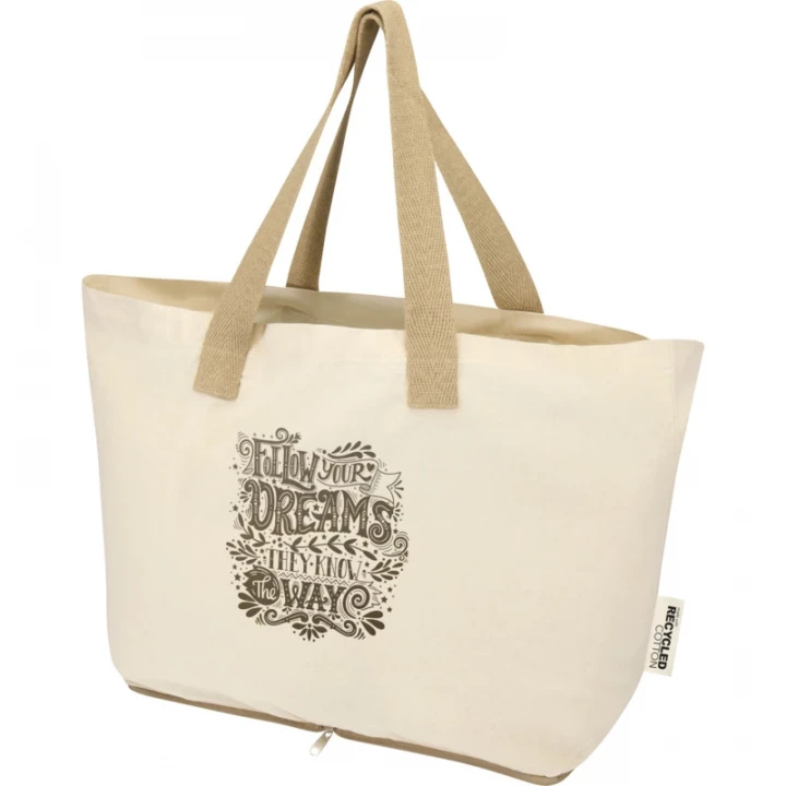 Sierra 140 g/m² GRS Recycled Foldable Cotton Tote Bag 7L