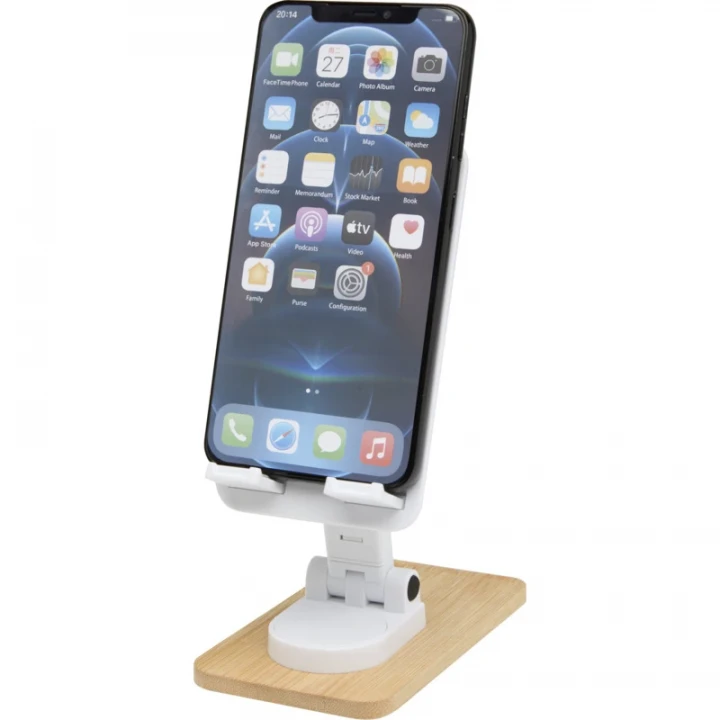Alfirk Recycled Plastic Foldeable Desk Phone Stand With Bamboo Details