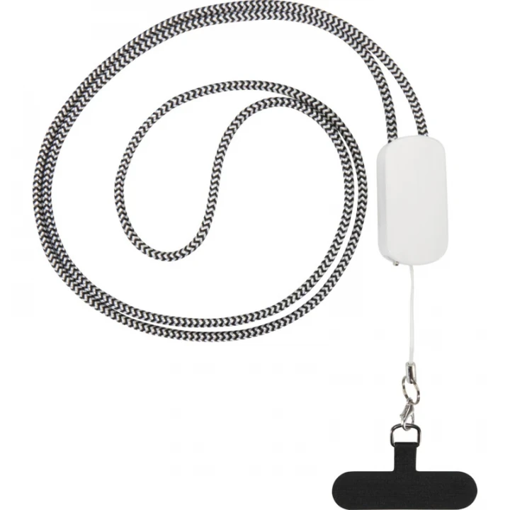 Anser Recycled Plastic Smartphone Lanyard With 27W 5-in-1 Built-in Cable