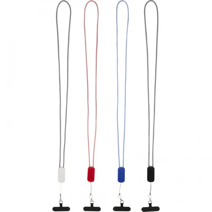 Anser Recycled Plastic Smartphone Lanyard With 27W 5-in-1 Built-in Cable