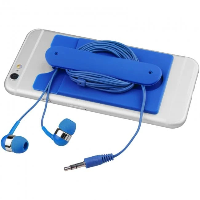 Wired earbuds and silicone phone wallet