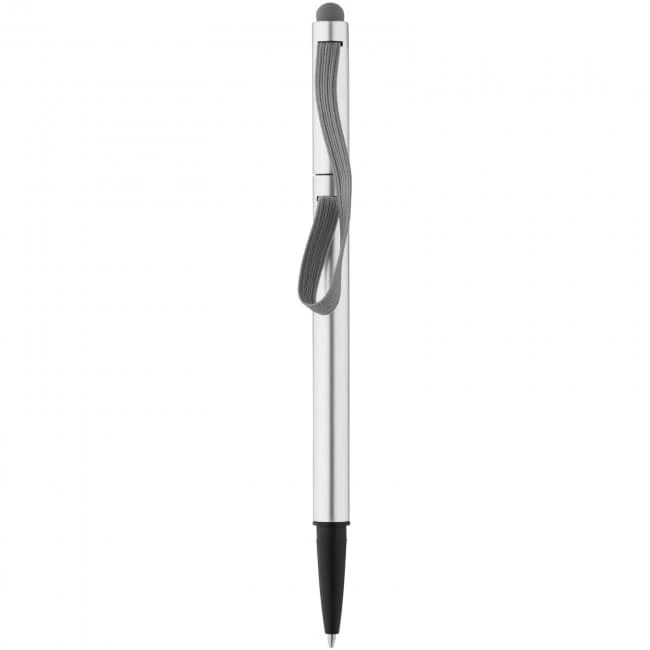 Stretch ballpoint pen with elastic strap