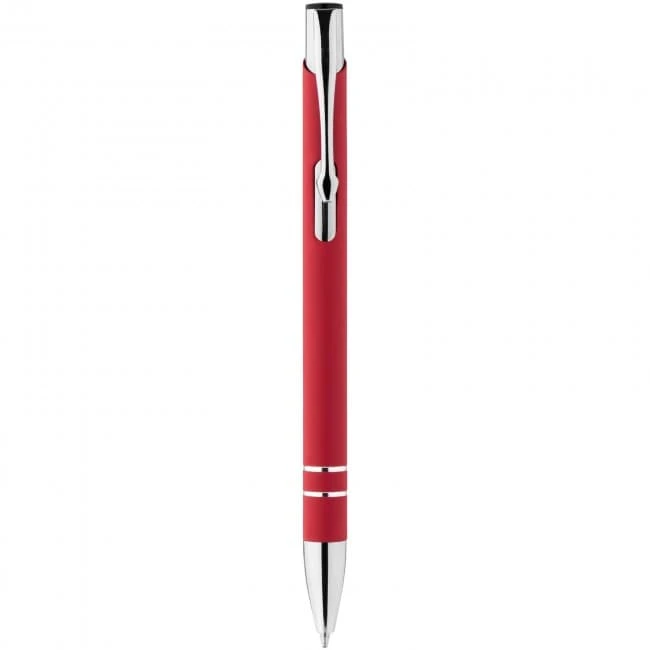 Corky ballpoint pen with rubber-coated exterior
