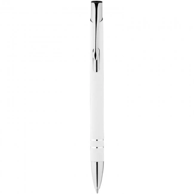 Corky ballpoint pen with rubber-coated exterior