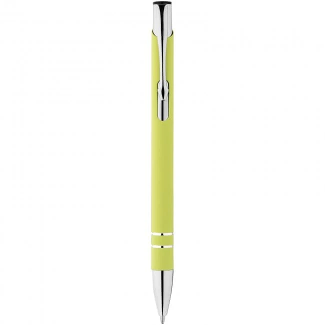 Corky ballpoint pen with rubber-coated exterior