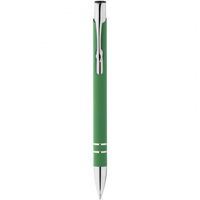 Corky ballpoint pen with rubber-coated exterior
