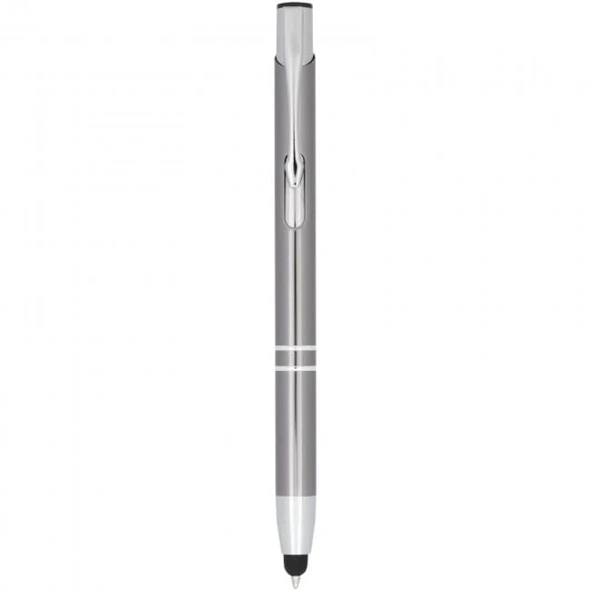 Moneta Anodized Aluminium Click Stylus Ballpoint Pen (blue ink)