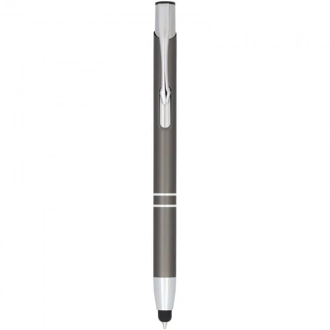 Moneta Anodized Aluminium Click Stylus Ballpoint Pen (blue ink)