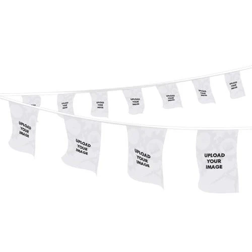 Bunting - Rectangle - 10 metre length - 18 textile pennants per length - 115g knitted polyester - Single Side