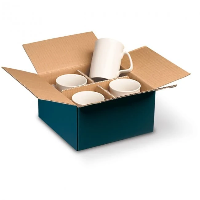 Packaging Box for 4 mugs, blue
