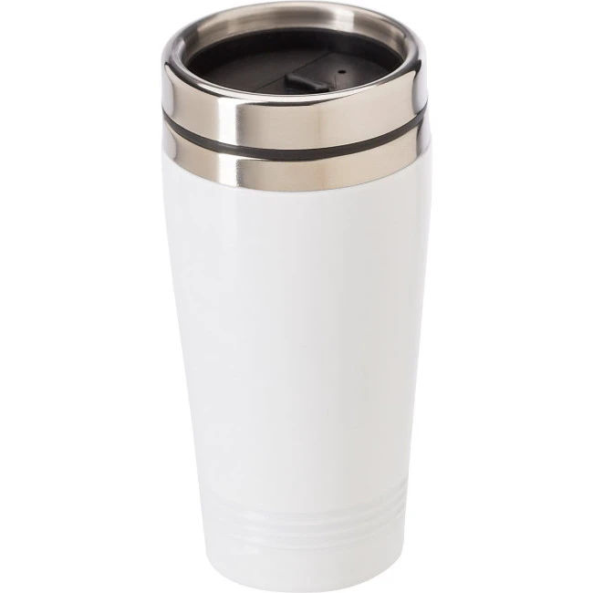 Stainless steel double walled drinking mug 450ml