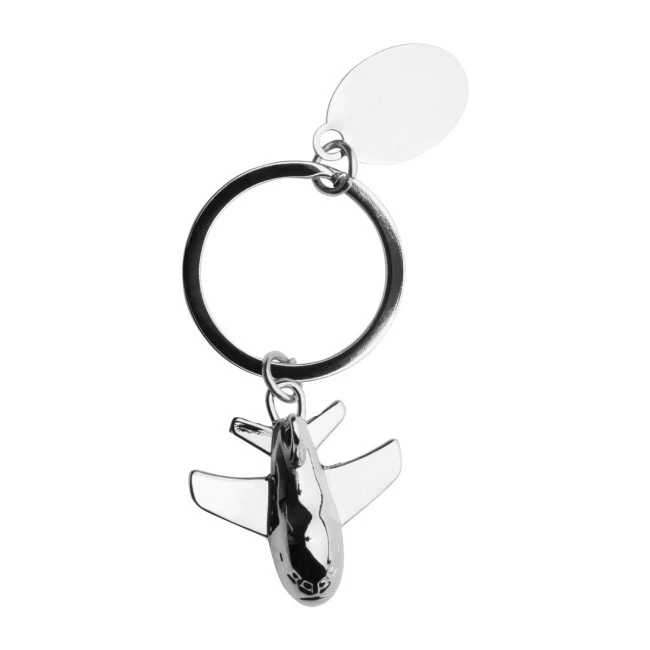 3D Aeroplane Metal Keyring