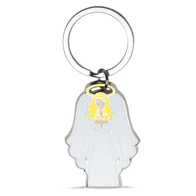 White Angel Metal Keyring