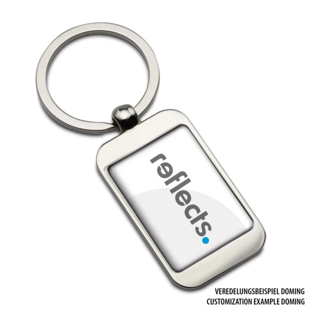 Silver Rectangle Metal Keyring