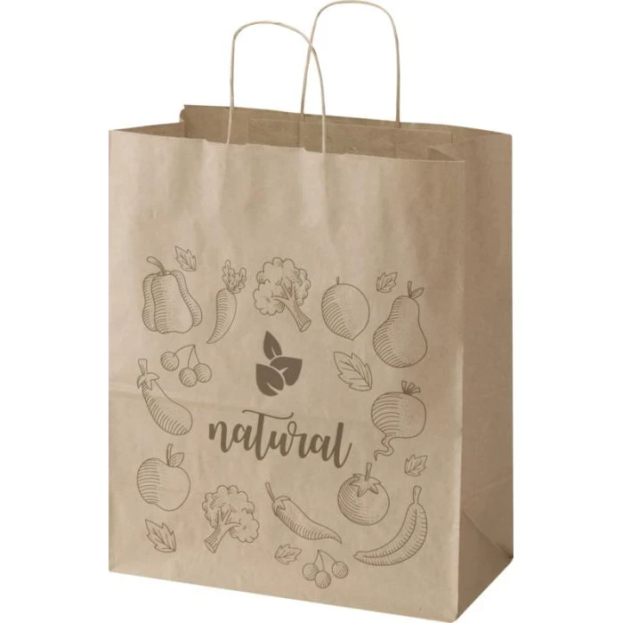 Kraft 80-90 g/m2 paper bag with twisted handles - 32 x 17 x 39 cm