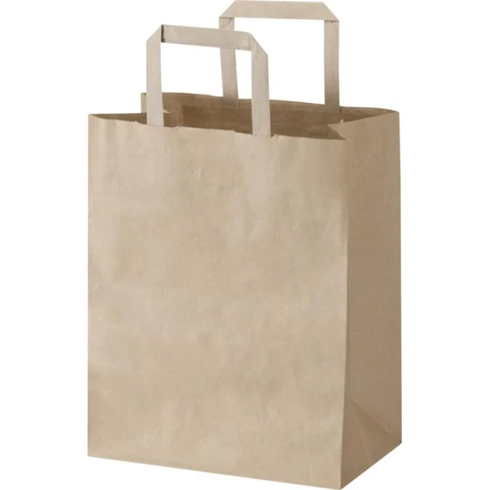 Kraft 80 g/m2 paper bag with flat handles - 25 x 15 x 32 cm
