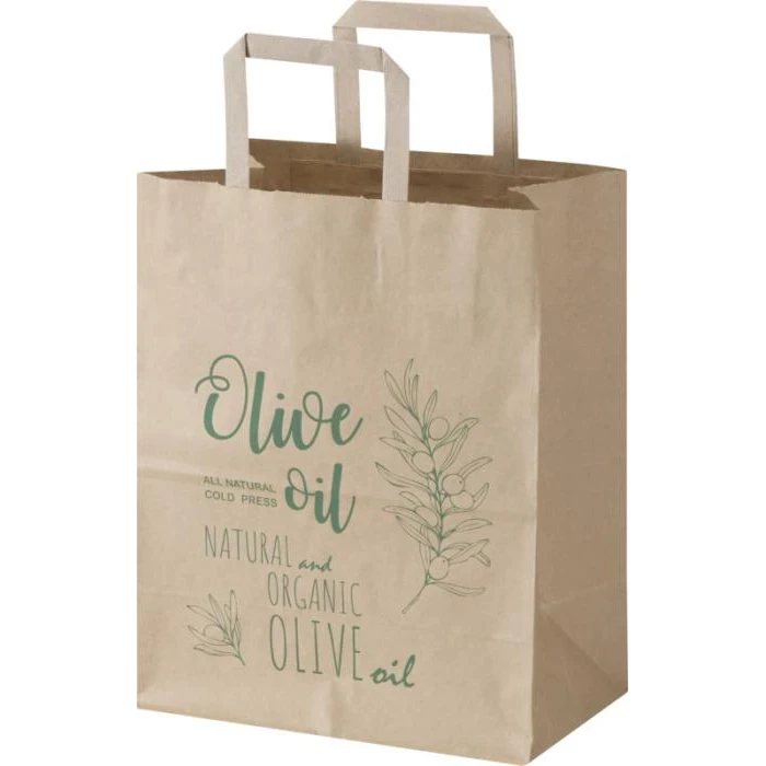 Kraft 80 g/m2 paper bag with flat handles - 25 x 15 x 32 cm