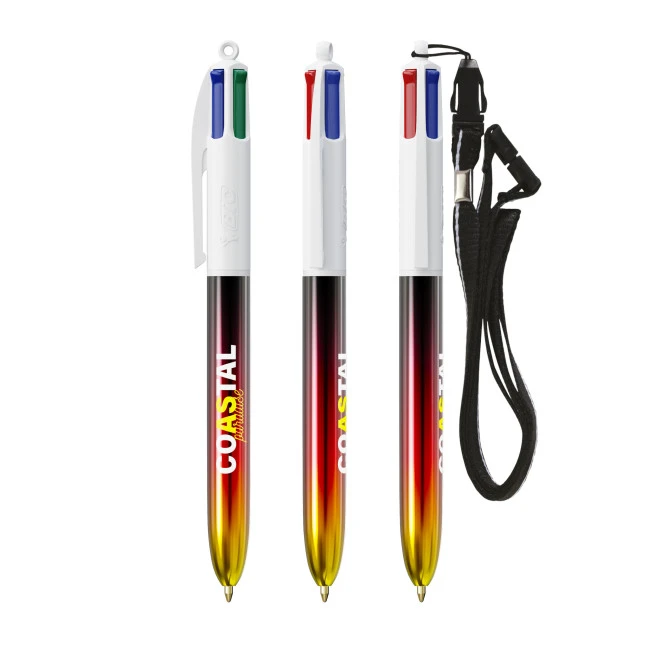 BIC 4 Colours Flags Collection Pen & Lanyard Screen Printing