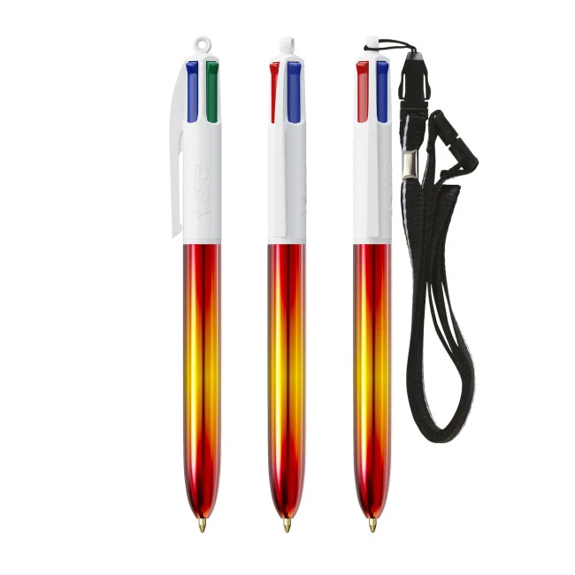 BIC 4 Colours Flags Collection Pen & Lanyard Screen Printing