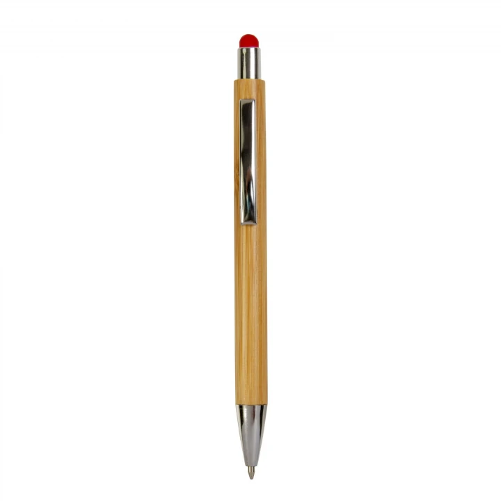 Sustainable Living Bamboo Retractable Ball Pen with Stylus