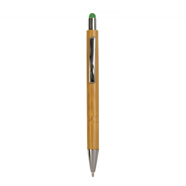 Sustainable Living Bamboo Retractable Ball Pen with Stylus