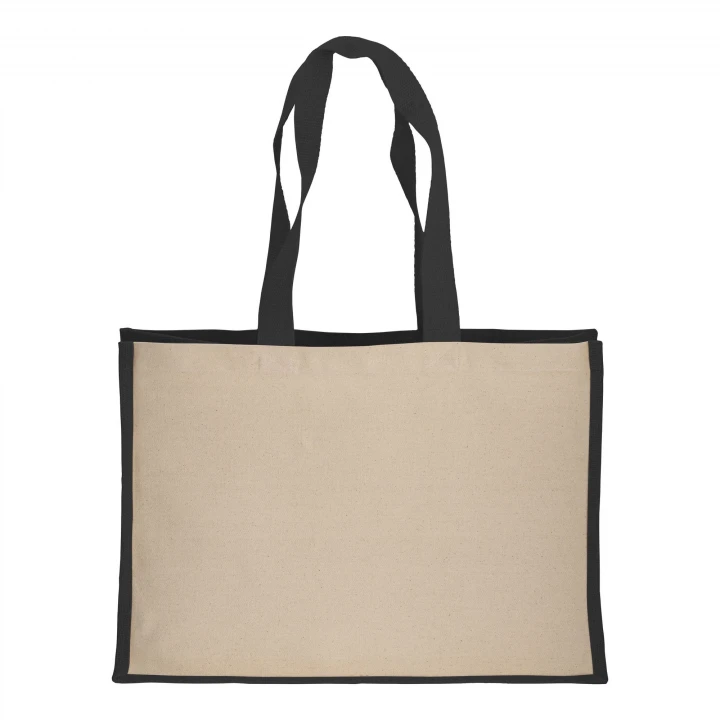 Sustainable Living Large Jute Bag With Coloured Handles and Gussets