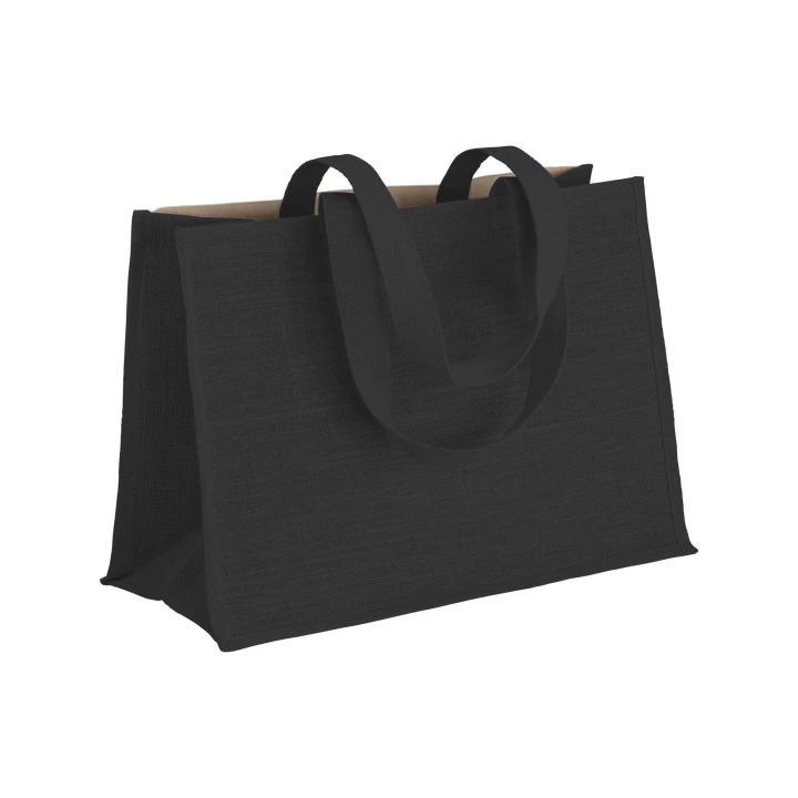Sustainable Living Large Jute Bag With Coloured Handles and Gussets
